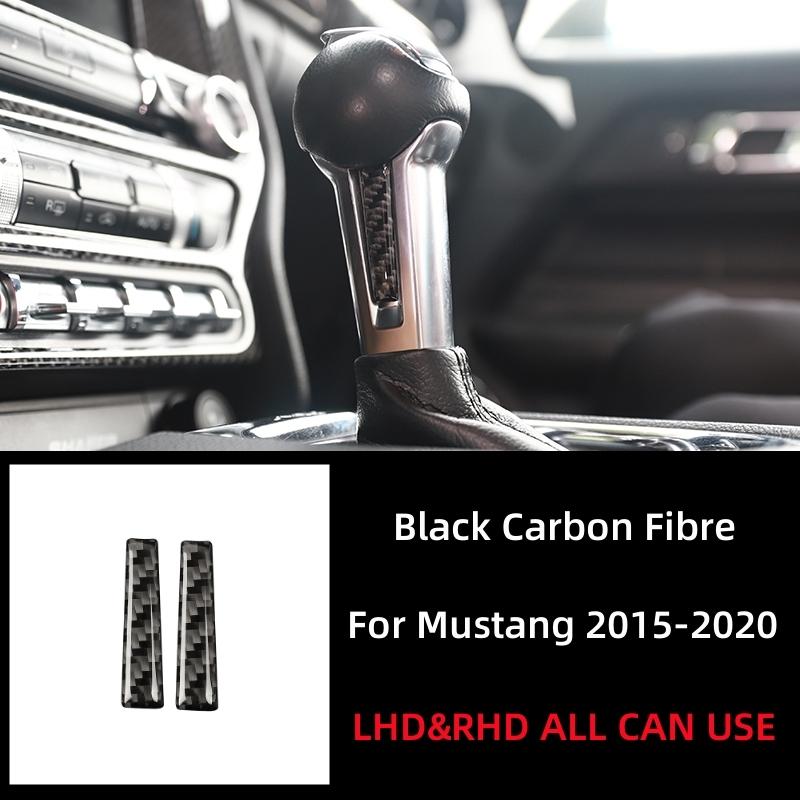 Для Ford Mustang GT 2015-2021 Аксессуары из углеродного волокна для салона автомобиля Рычаг переключения передач с обеих сторон Накладка Накладка Наклейка Наклейка Декор