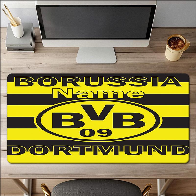 Custom Name Borussia Dortmund Theme Mouse Pad Non Slip Rubber Base Multifunctional Office Home Decor Perfect For Workspace Personalization