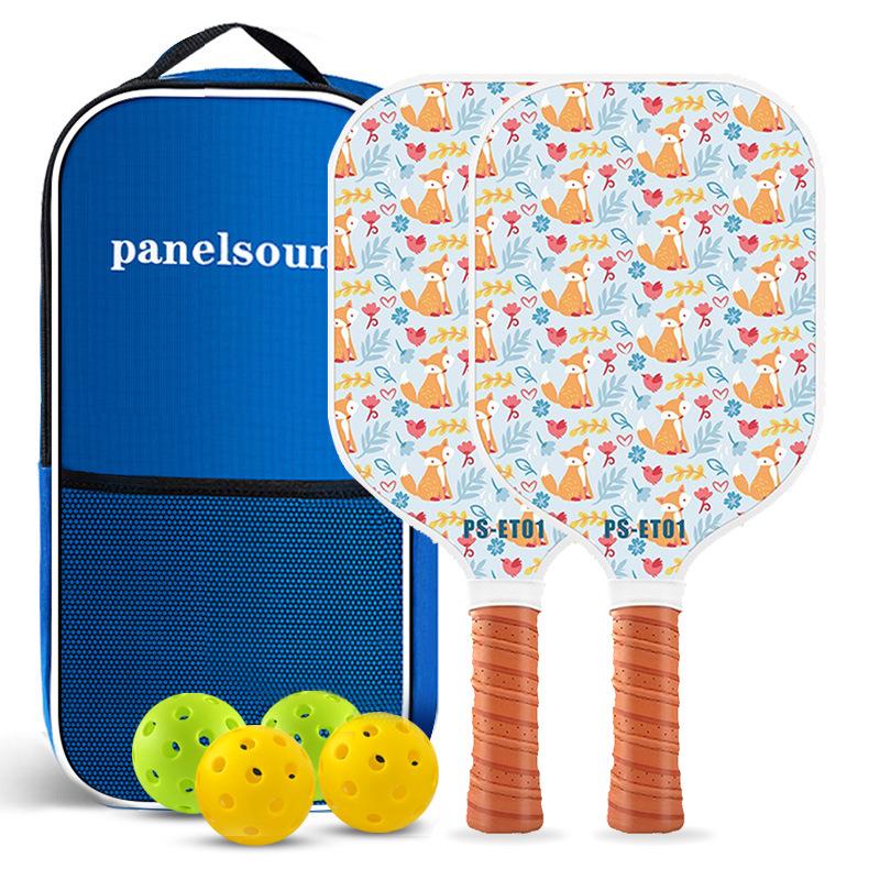 Children's Cartoon Fiberglass Pickleball Paddle Set