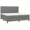 3141642 vidaXL Divan Bed with Mattress Dark Grey 200x200cm Fabric
