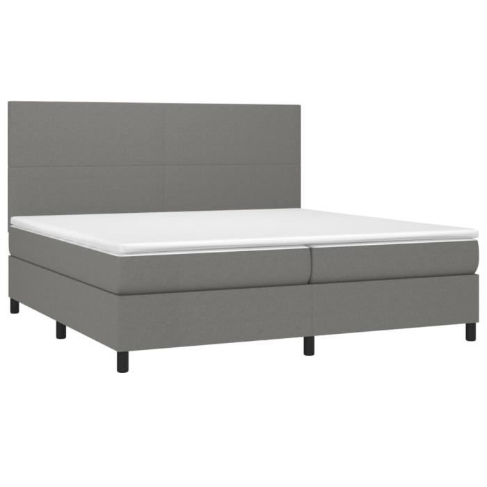 3141642 vidaXL Divan Bed with Mattress Dark Grey 200x200cm Fabric