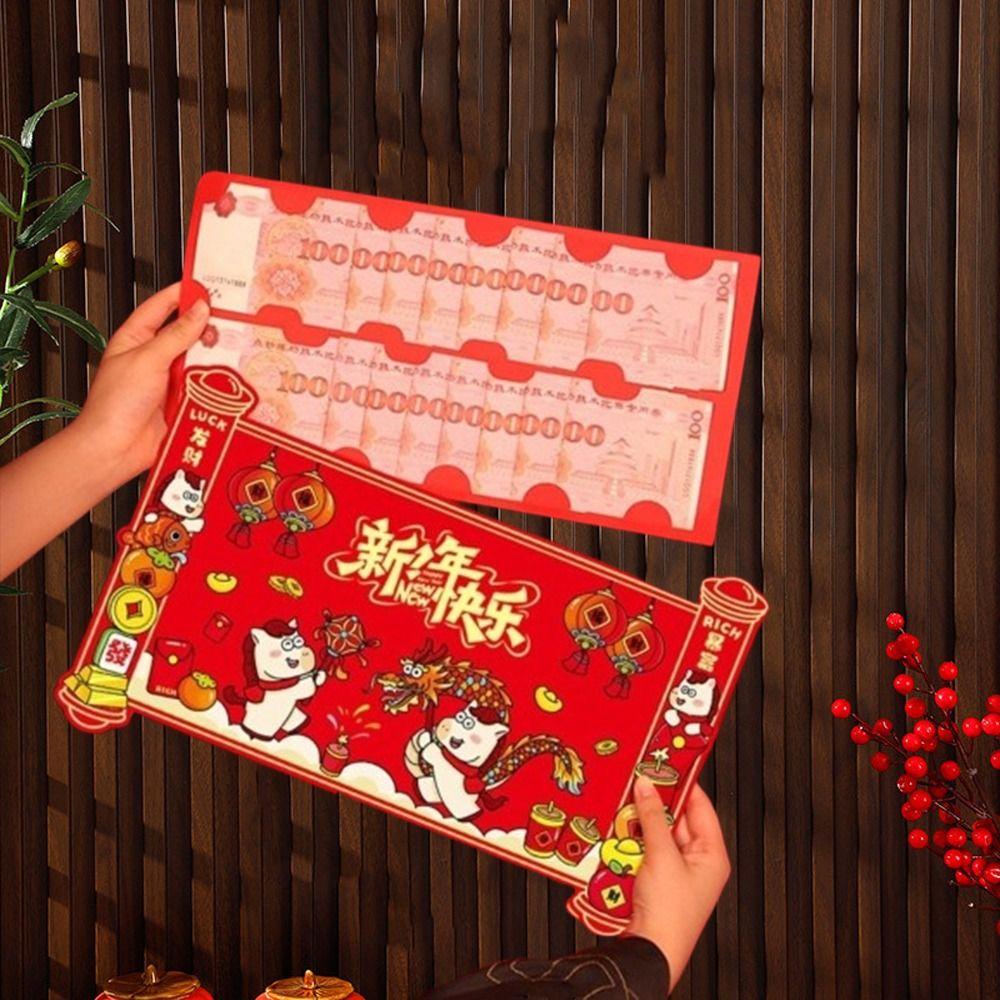 Traditional 2026 Horse Year Red Envelope Cartoon Lucky Red Pockets Birthday Celebration