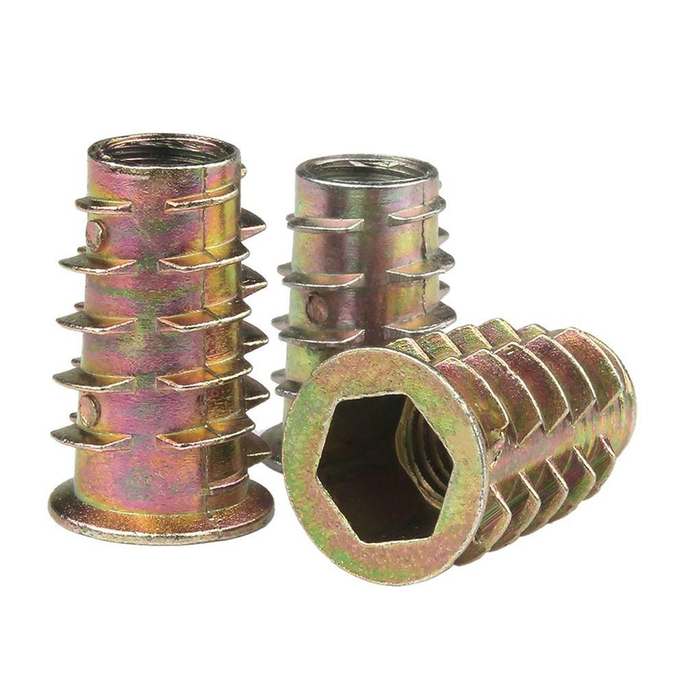 10pcs/lot Zinc Alloy Hexagonal Trapezoid Nuts M4 M5 M6 M8 M10 Wood Insert Inner Thread  Durable