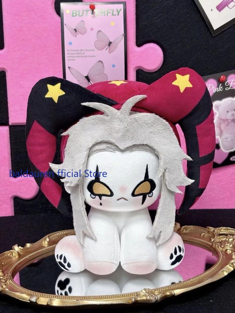 Anime The Freak Circus Pierrot Long Ears Hat 20cm Sitting Posture Figures Pillow Soft Body Mascot Plushies Pillow Sofa Cushion