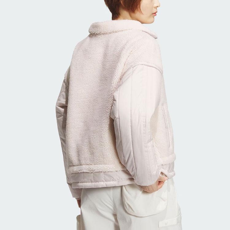 Adidas Год Дракона Серия CNY Двусторонняя вышитая бархатная спортивная повседневная свободная куртка Женская верхняя одежда Светло-фиолетовый розовый IX5956