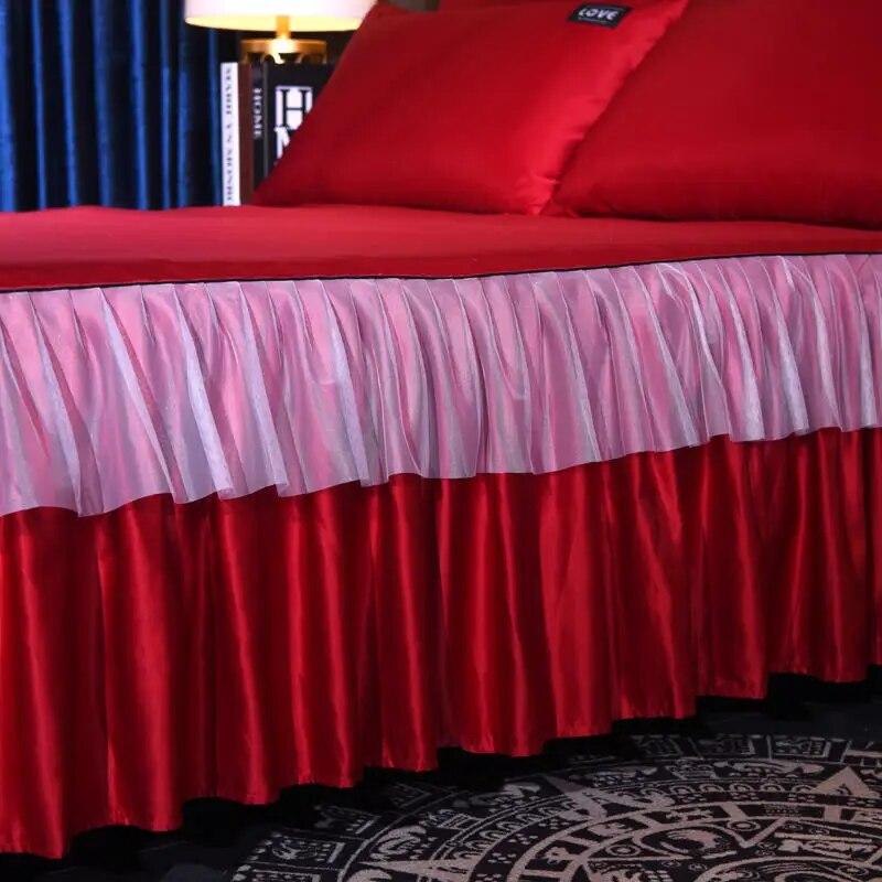 Атласное покрывало на кровать, плоская простыня, роскошная простыня для пары, двуспальная кровать, наматрасники, юбка с оборками, мягкое постельное белье 150 180