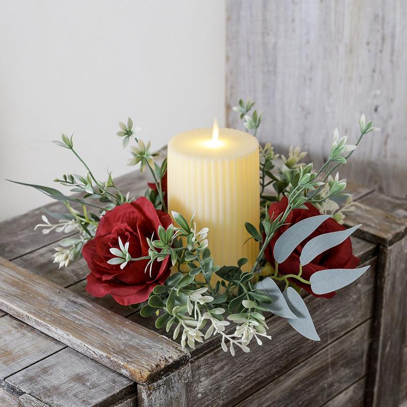 25см Сценическая Свеча Декорация на День Святого Валентина Вечеринка Мини Венок Благородный Домашний Декор Украшения для Стола Многоцветный
