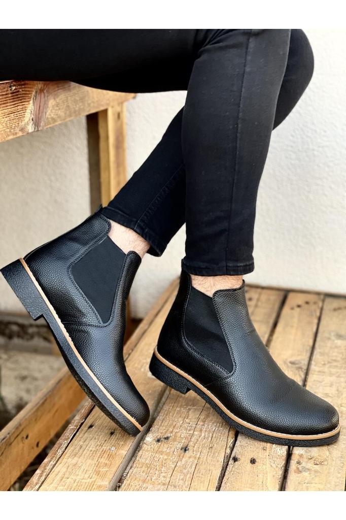Мужские модные ботинки из искусственной кожи на толстом каблуке, ортопедические ботинки «Челси» унисекс, обувь