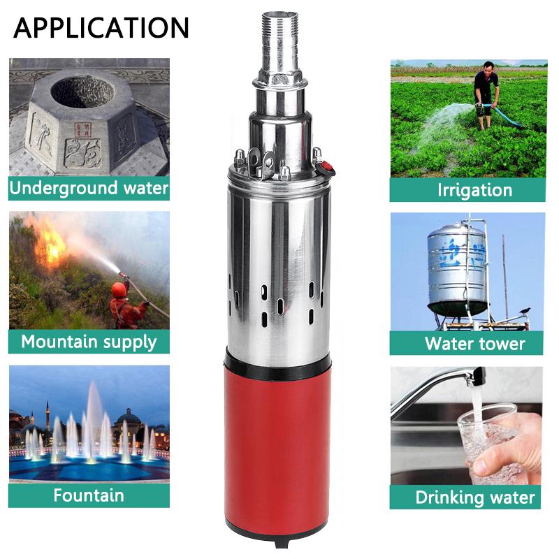 60 м, 12 В/24 В, солнечный водяной насос, 280 Вт, глубокий скважинный насос с высоким подъемом, винтовой погружной насос постоянного тока, сельскохозяйственный ирригационный сад, дом