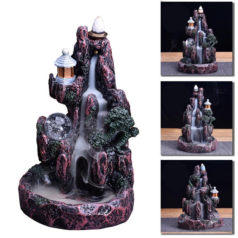 Искусственный горный дым из смолы, водопад, курильница с обратным потоком, держатель для курильницы