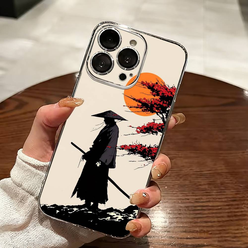 Японский B-Bushido Чехол для телефона Самурай для iPhone 17 16 15 14 13 12 11 Mini Pro Max Plus Прозрачная крышка