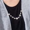 Alloy Sweater Clip Rhinestone Blouse Collar Pin New Beaded Pearl Pin Brooch Women Jewelry