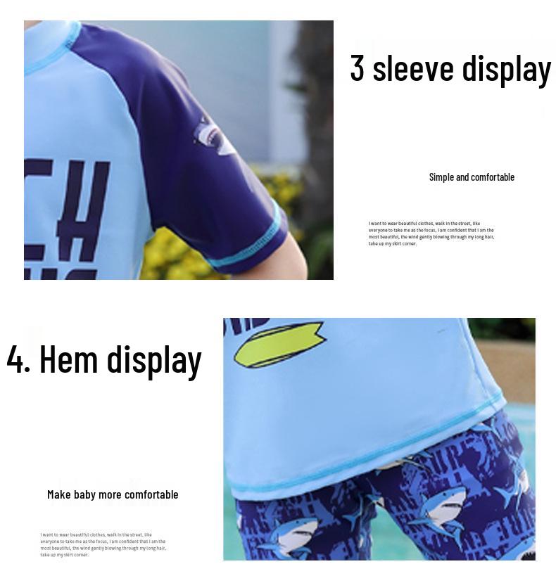 2023 Boys' Quick-Dry Swimwear Set: Split Style Swimsuit with Trunks for Children, Available In Small, Medium, Large