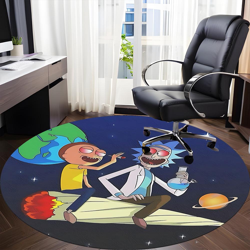 1 шт. Круглый ковер Rick and Morty для офиса, под офисные стулья, спальни, гостиной, домашний декор, декорирование комнаты, доступен в различных размерах