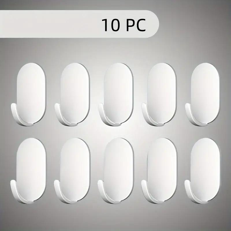 5/10pcs Stainless Steel Wall Hooks Strong Load-bearing Punch Free Simple Installation Self-Adhesive Stainless Steel Hooks Set