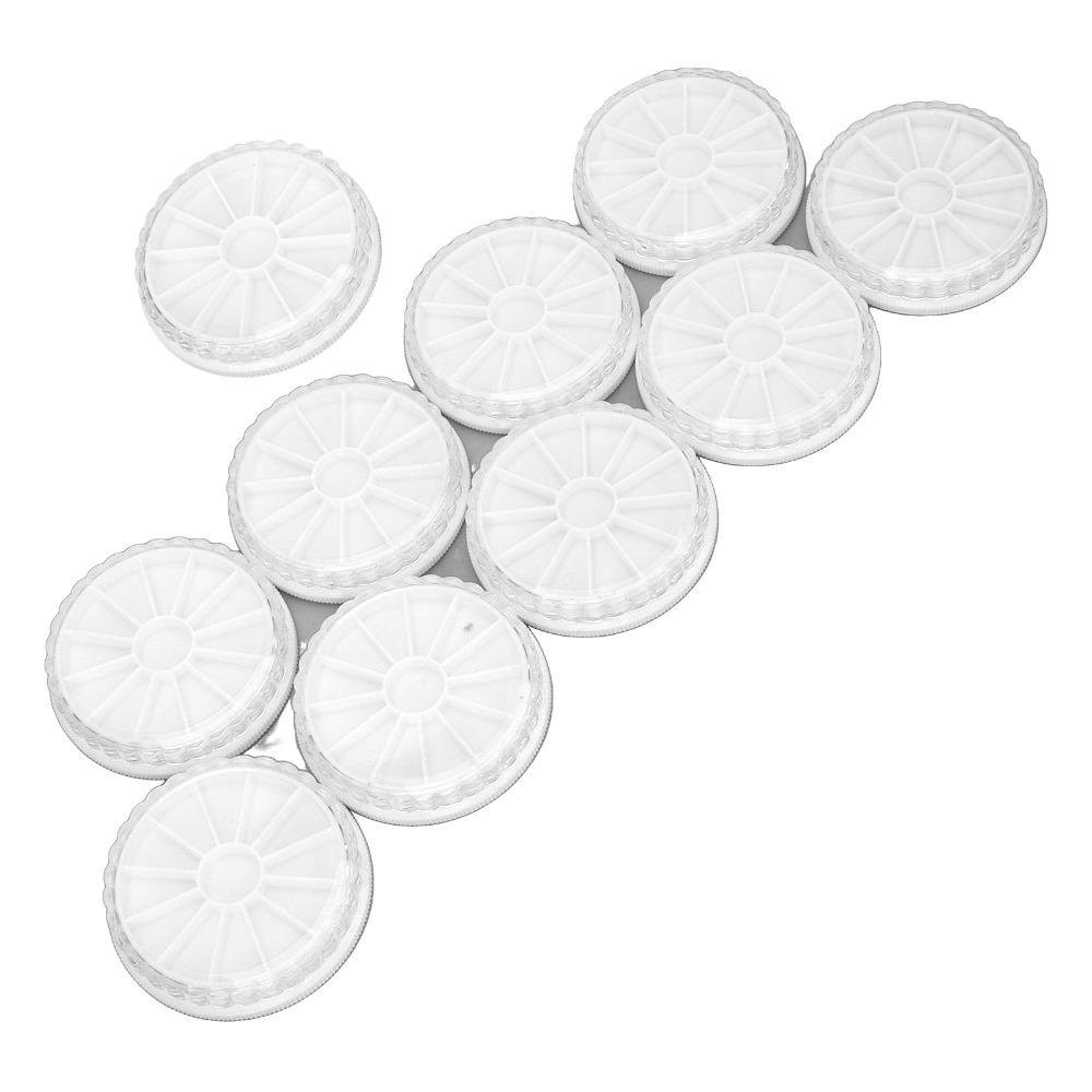 10pcs Round Shape Transparent Jewelry Bead Organizer For Nail Decoration