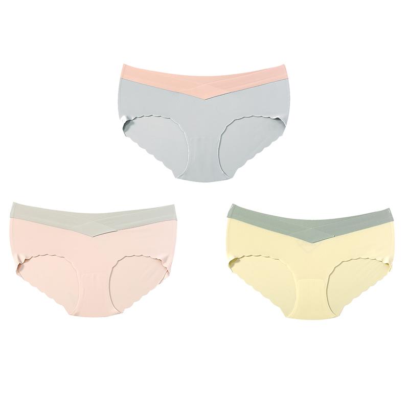 TERMEZY 3Pcs/lot Seamless Panties Ice Silk Female Comfort Underwear Women Low-Waist Briefs Large Size Maternity Panty Sexy Lingerie