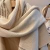 Женский шерстяной шарф из овечьей шерсти, длинный утолщенный теплый флисовый шарф двойного назначения