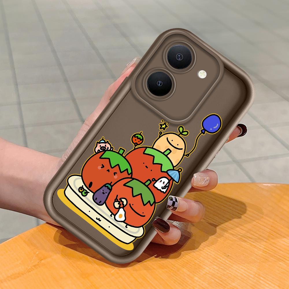 Soft Silicone Square Ladder Printing Pattern Phone Casing Full Cover Camera Shockproof Protection Rubber Case for Vivo