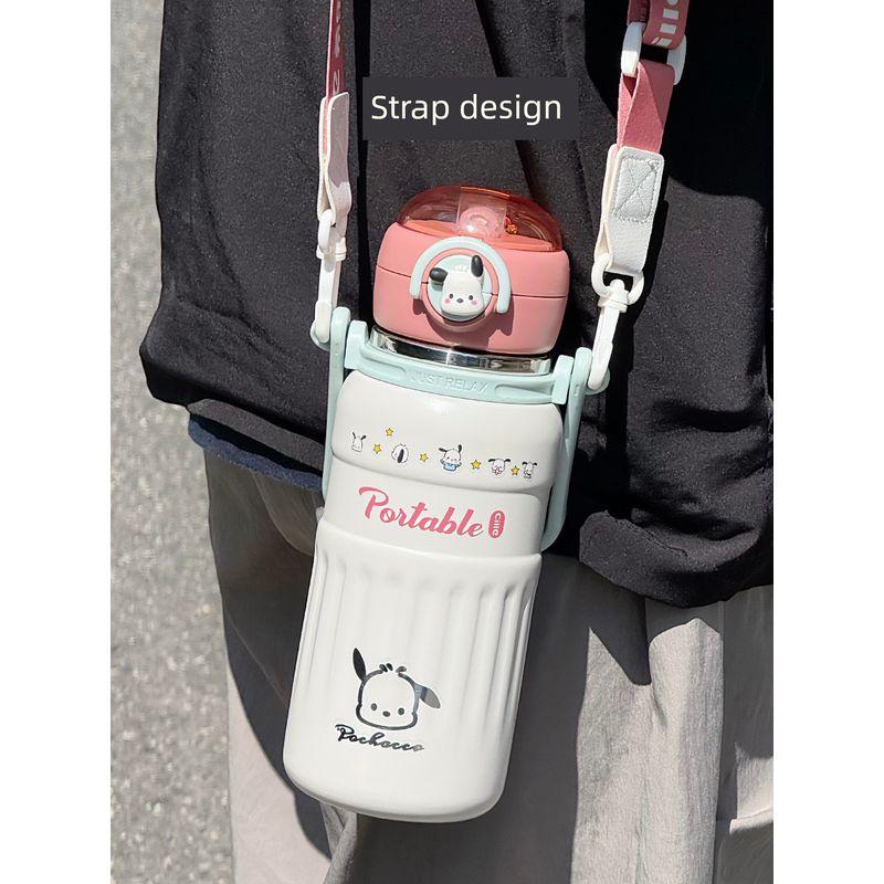 Xile Large Capacity Cold Insulation Cup Girls' Stainless Steel Student Good-looking Double Drinking Portable Water Cup with Straw