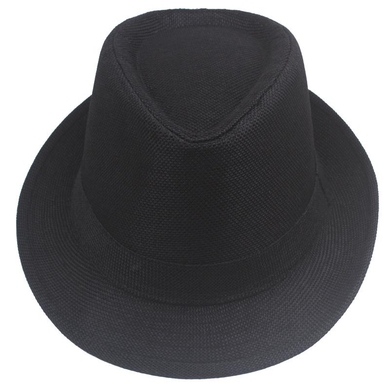Retro Summer Linen Fedora Jazz Hat with Roll-Brim for Outdoor Sun Protection