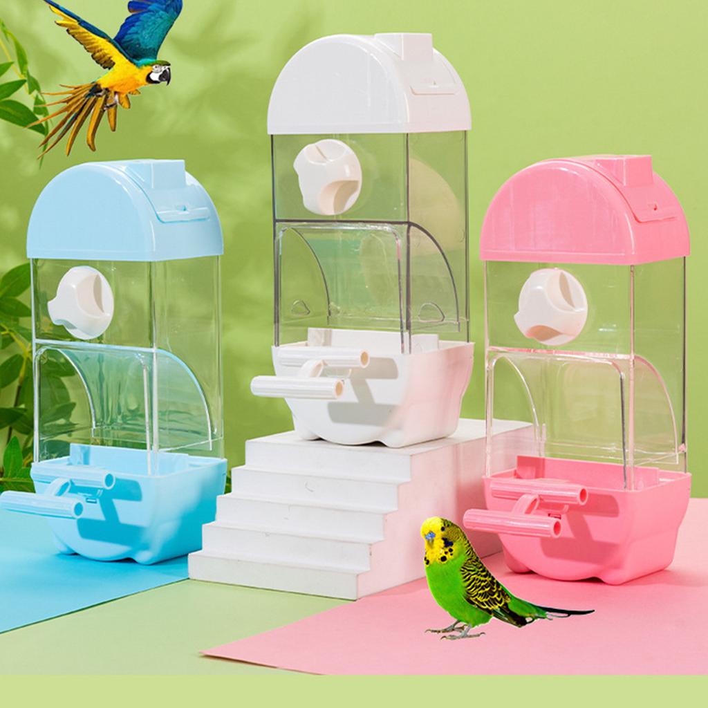 Автоматическая кормушка для птиц Прозрачный дизайн Подвесная клетка для птиц Кормушка Контейнер для еды для попугаев Волнистые попугайчики и кореллы