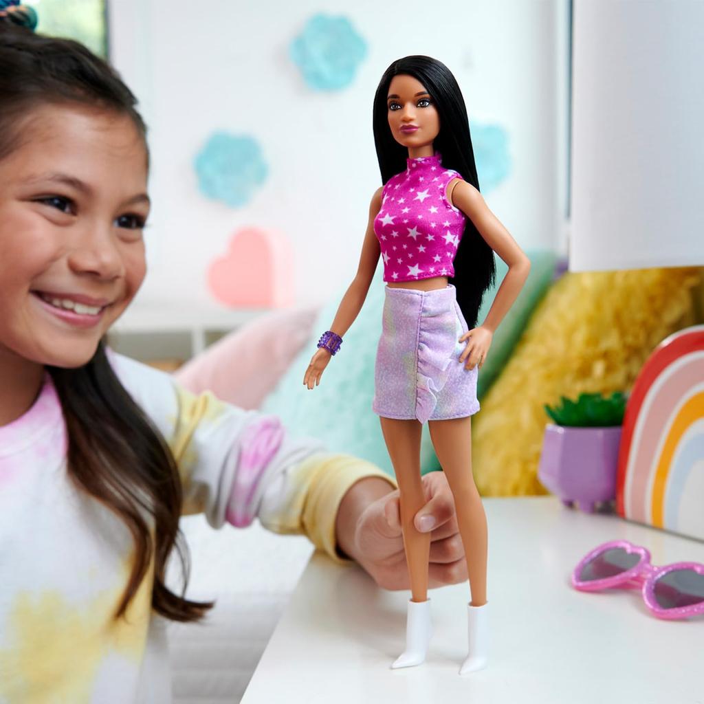 Барби Модница Платье без рукавов для детей от 3 лет и старше, розовое, кукла/дом HRH13