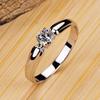 Real 925 Sterling Silver Engagement Ring Luxury Female Small Round Stone Ring Crystal Solitaire Wedding Rings For Women Jewelry