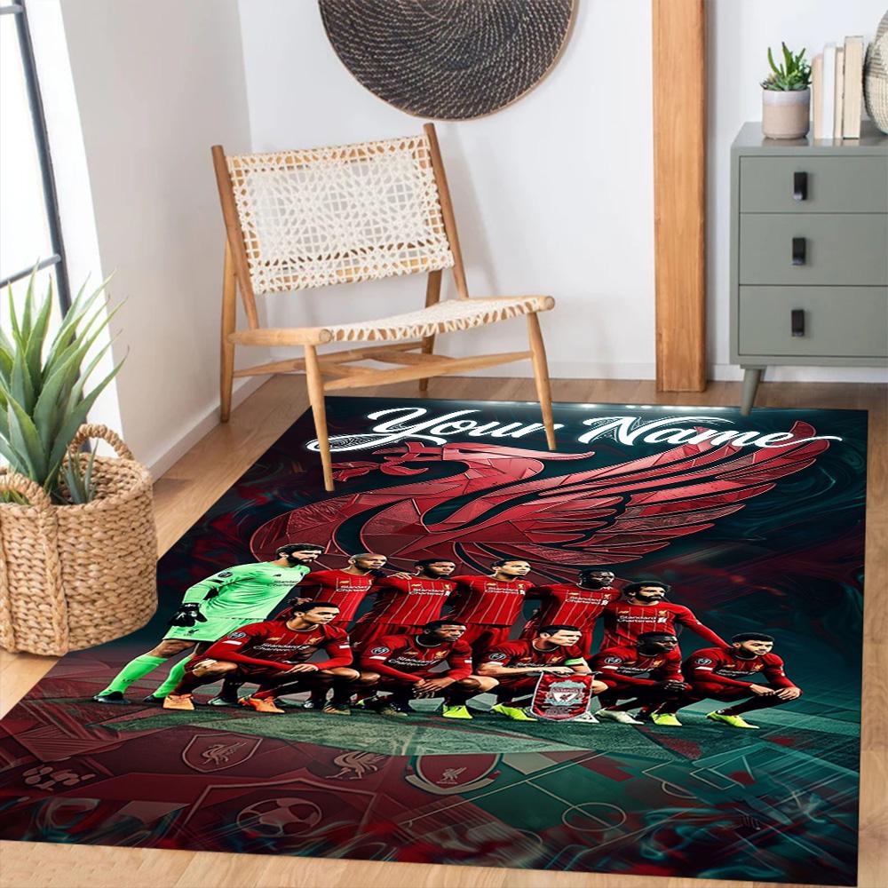Liverpool Fc Customize Your Name Area Rug Perfect For Study Room Hallway Bedrooms Dining Room Antislip Carpet Anime Office Decor