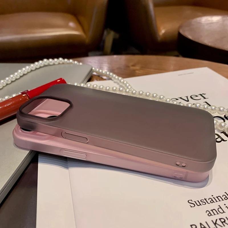 Роскошный Ультратонкий Матовый Ударопрочный Чехол для Телефона Для iPhone 15 14 13 12 Pro Max Plus Прозрачный Бампер Задние Чехлы Крышка