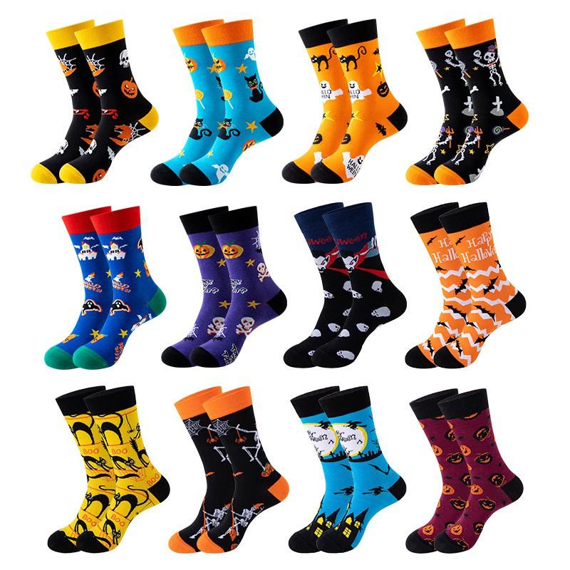 Halloween Crew Socks Men Women Cotton Casual Trendy Ins Style Mid Tube