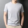 Summer New Solid Color Short-sleeved T-shirt for Young Men, Fashionable Cotton Thin Breathable Round-neck T-shirt