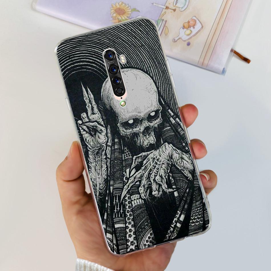 Чехол для телефона OPPO Reno2 2F 2Z Reno 2 Reno2 F / Z Элегантный принт Мягкий силикон Прозрачная задняя крышка из ТПУ