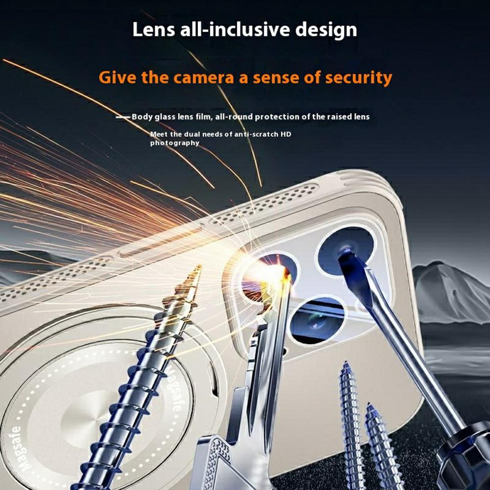 For iPhone 14 Pro Max Case Compatible with MagSafe Kickstand TPU+PC Heat Dissipation Phone Cover