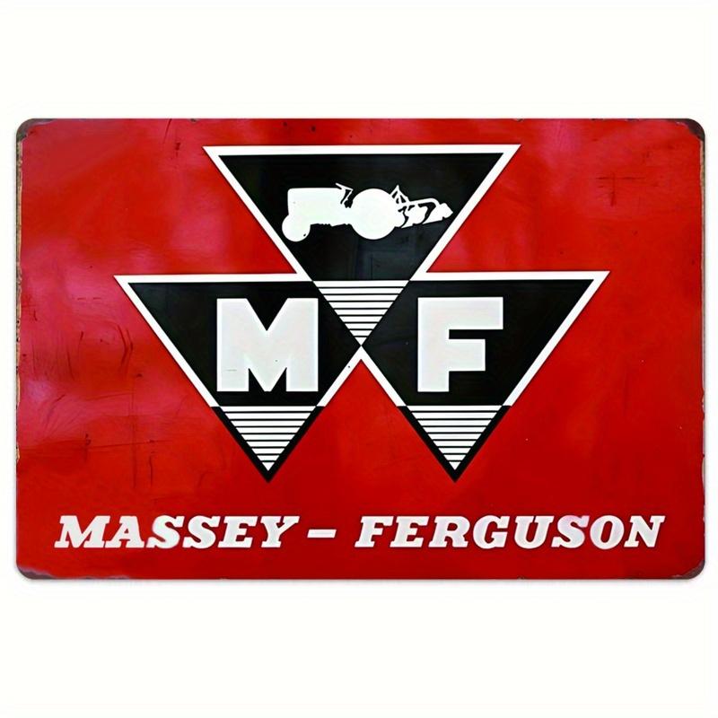 Vintage Massey-Ferguson Metal Wall Art Sign - Retro Red & Black Tractor Design - Rustic Decor for Man Cave, Bar, Garage, or Farm