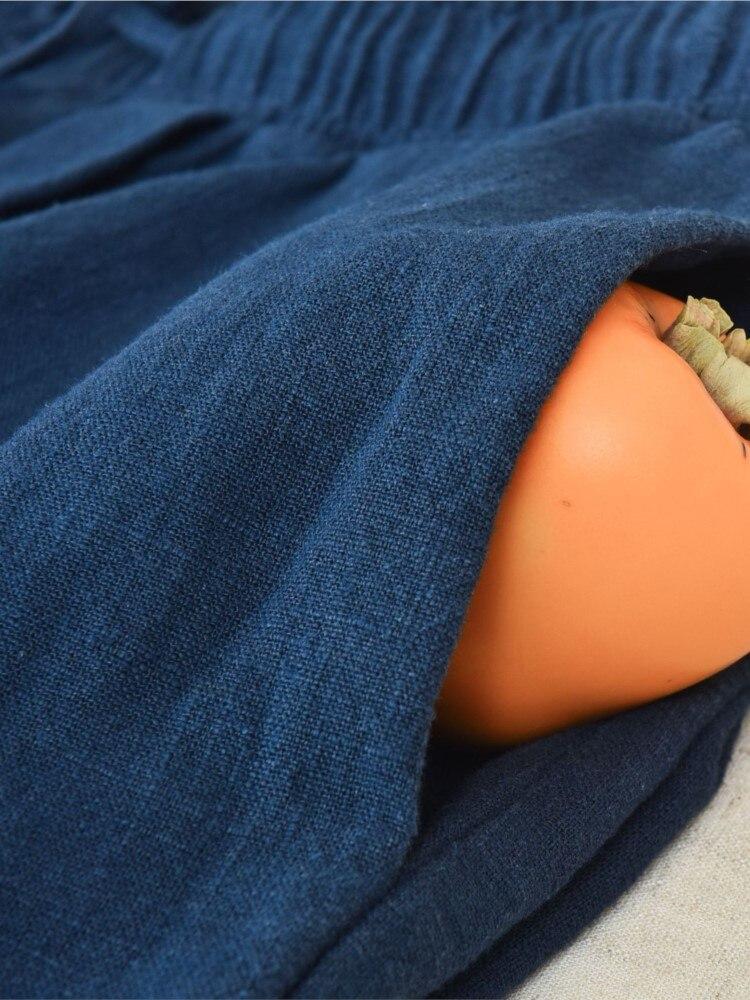 Johnature Женские винтажные прямые брюки с эластичной резинкой на талии и поясом с карманами, однотонные осенние свободные повседневные льняные женские брюки