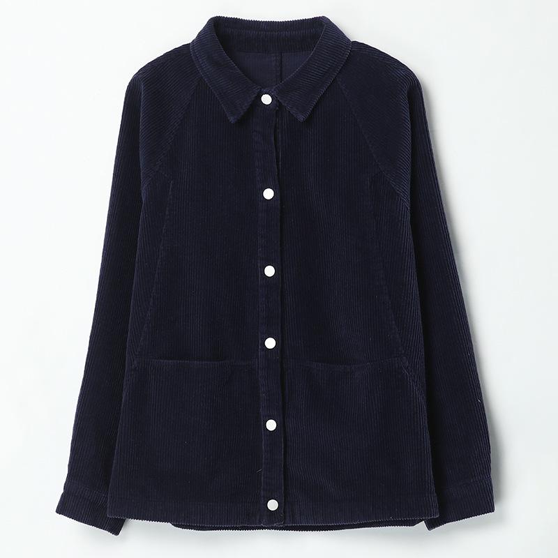 Вельветовая женская повседневная куртка большого размера - Мода весна-осень для среднего возраста