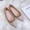 Flats Shallow Mouth Shoes Woman Flats Pointed Toe Modis Soft Rivets Studs Dress Ballerinas Fashion Shallow Mouth Korean Shoes