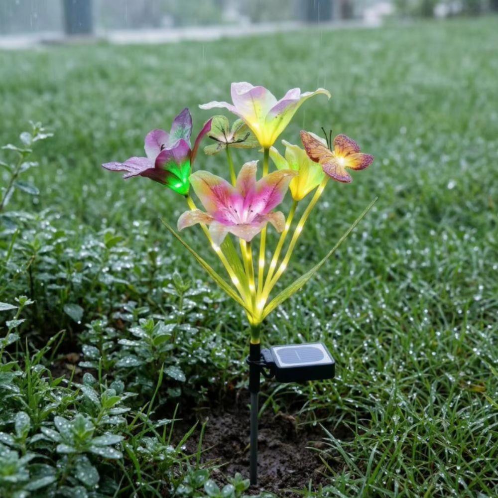 Waterproof LED Landscape Lamp Butterfly Design Solar Lights Solar Flower Lights Outdoor
