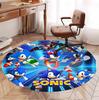 Sonic Pattern Round Rug, Indoor/Outdoor Mat, for Picnic, Gameroom, Bedroom, Office, Living Room, Home Decor Carpet, Birthday Gift