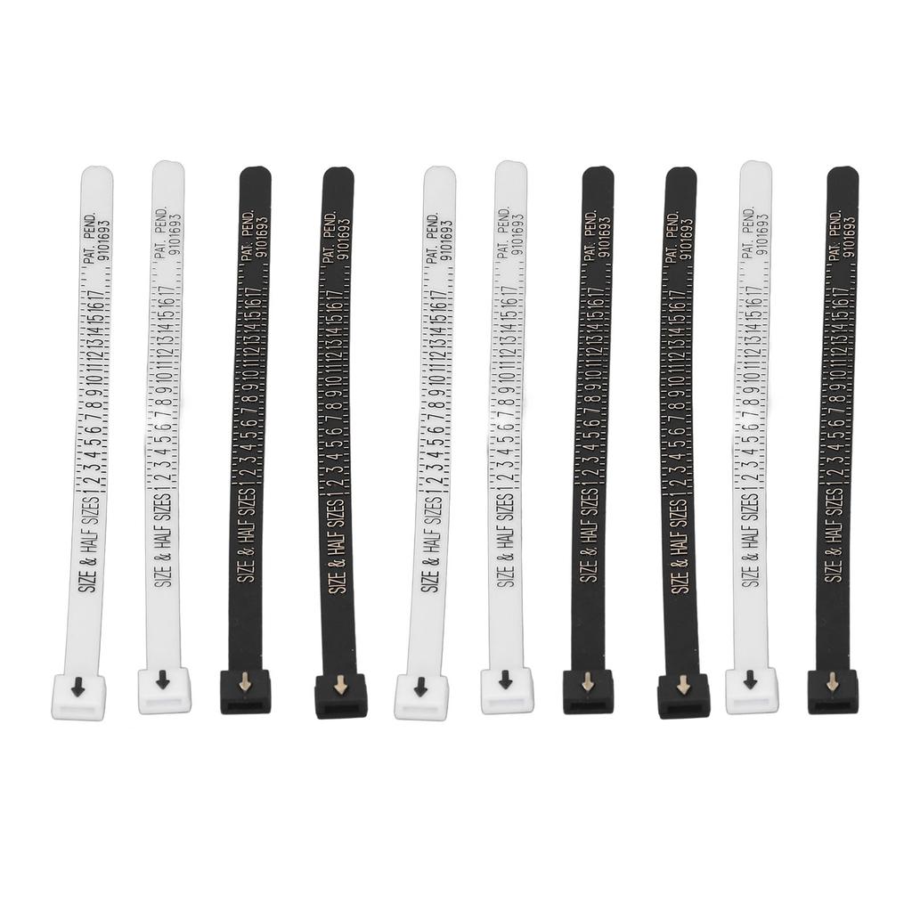 10 Pcs Ring Sizer Accurate Clear Printing Lightweight Portable Finger Ring Sizer Rings Jewelry Measurement Tools