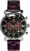 Salvatore Marra Multifaceted Glass Chronograph Watch with Acetate Gradient Purple Men's Strap, (SM19104A-SSPL)
