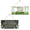 2 Pcs Wooden Sign Welcome To The Secret Garden/Garden Rules Hanging Plaque Garden Cottage Sign Garden Decorative Sign Wall Gate Sign 7.9" X 3.9" Sign