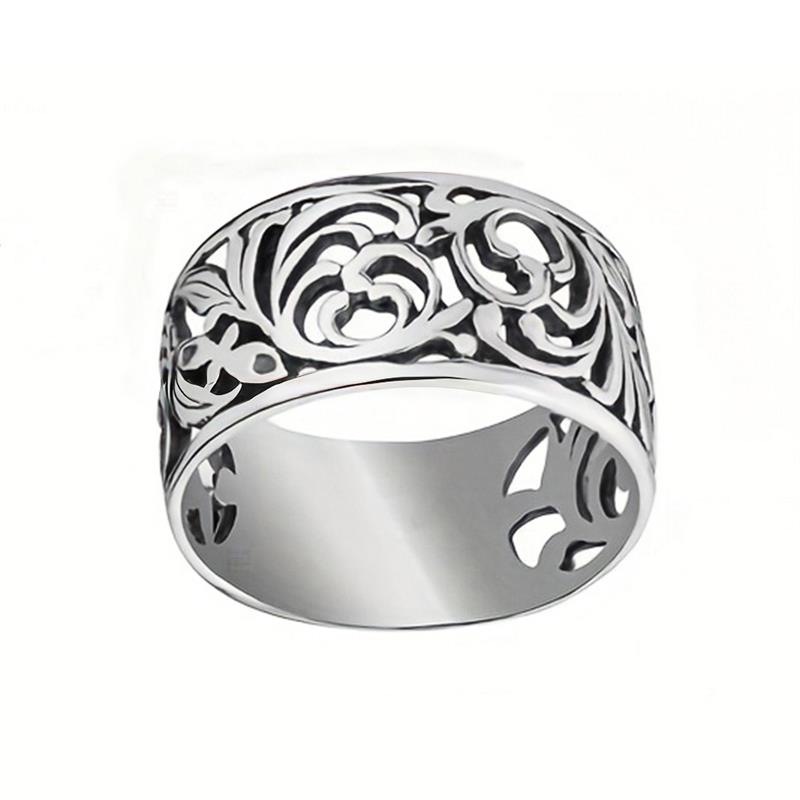 Xiaomi Huitan Versatile Women Ring Silver Color Accessories for Party Daily Hollow Engraved Design Vintage Metal Fashion Lady Jewelry