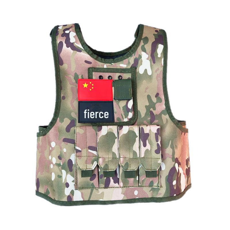 Детский тактический камуфляжный жилет - военная форма с принтом тигровых полос COS Gear.