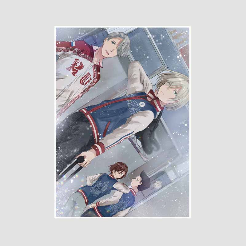 Vintage Sports Anime Yuri On Ice Posters and Prints White Paper Poster Wall Art Painting Home Decor Room Bar Decoration Pictures Interior Mural