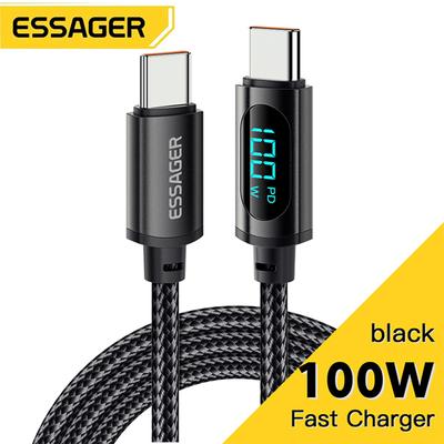 Essager PD 100 Вт USB Type C кабель к USB C 7A кабель для быстрой зарядки зарядного устройства для OPPO Realme Huawei Poco Samsung кабель для отображения данных