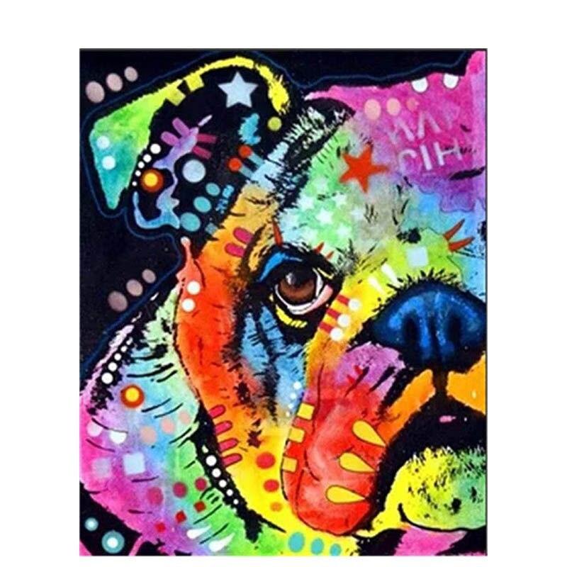 5D круглая алмазная живопись Цветная собака животное для детей и взрослых картина вышивка мозаика дизайн ремесла домашний декор подарок