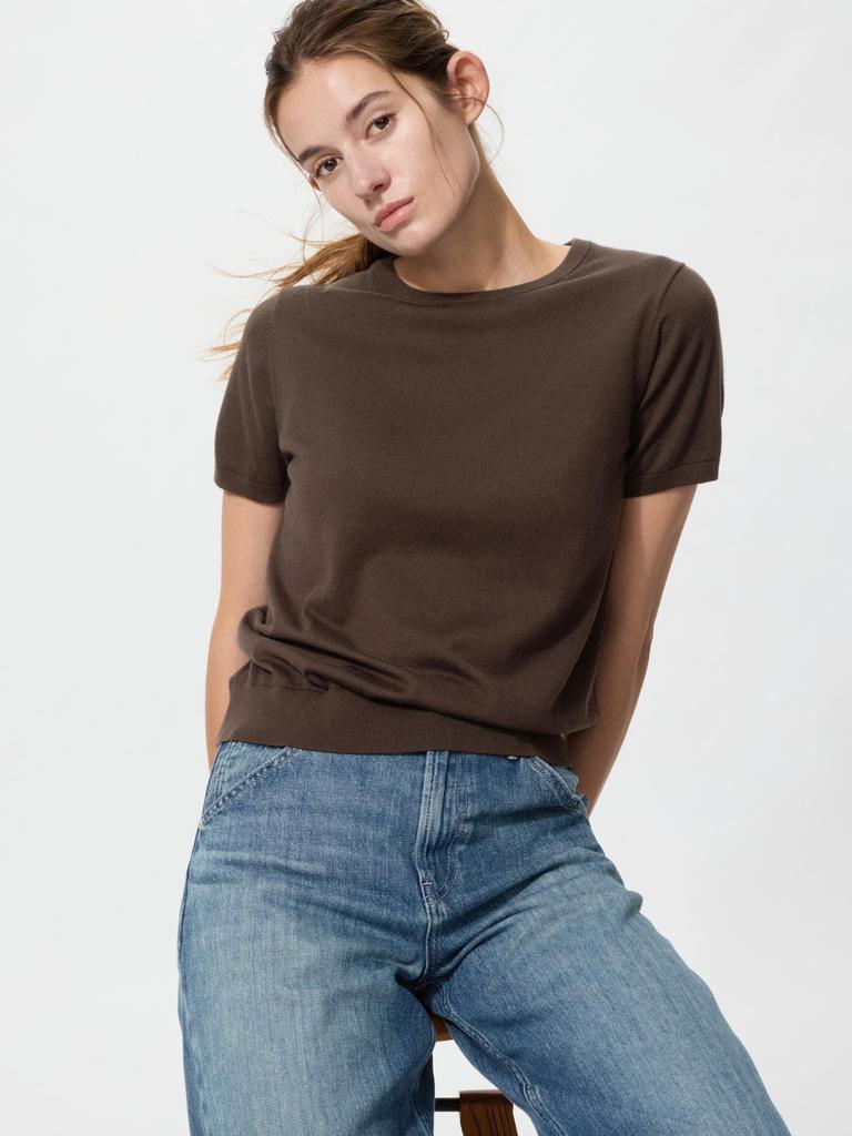 Uniqlo Японский свитер с круглым вырезом UV Cut, стирающийся