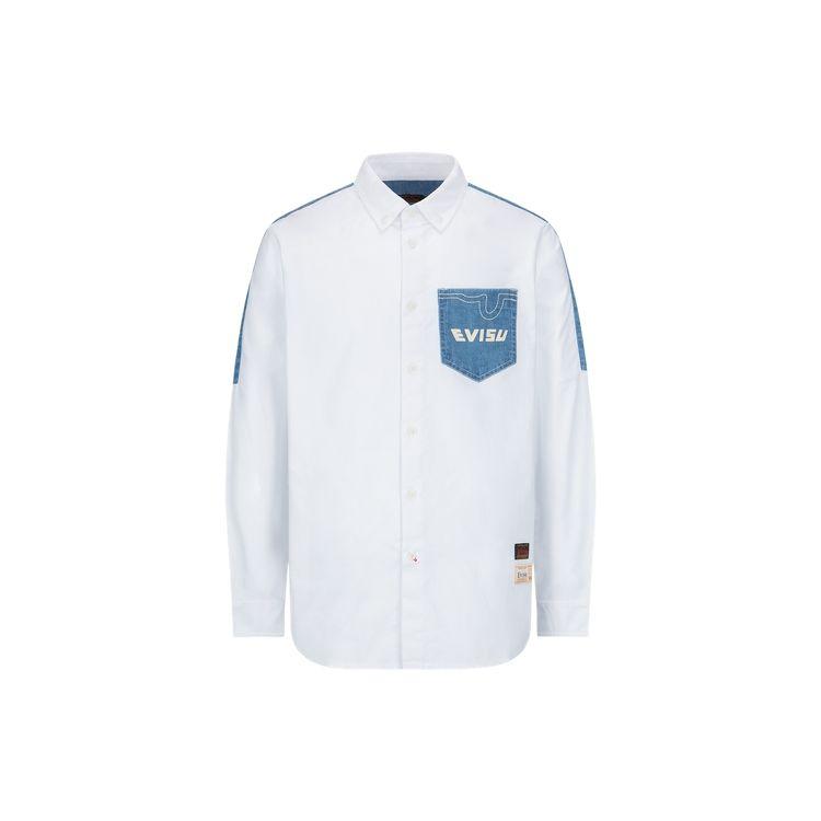Evisu Однотонная рубашка с длинным рукавом Мужские рубашки 2ESHTM3SL249XXCT